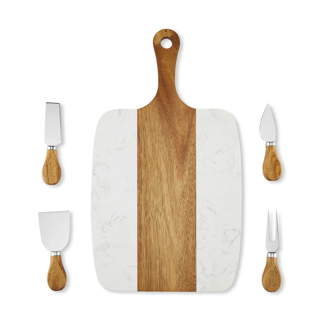 Marble Serving Board – 5‑Piece Personalized Gift Set