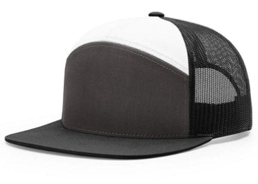 7‑Panel Flat‑Bill Trucker Hats with Engraved Patches for Modern, Brand‑Forward Merch
