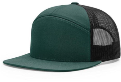 7‑Panel Flat‑Bill Trucker Hats with Engraved Patches for Modern, Brand‑Forward Merch
