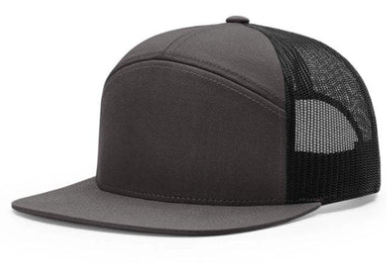 7‑Panel Flat‑Bill Trucker Hats with Engraved Patches for Modern, Brand‑Forward Merch