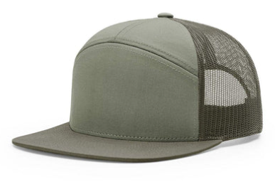 7‑Panel Flat‑Bill Trucker Hats with Engraved Patches for Modern, Brand‑Forward Merch