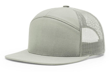 7‑Panel Flat‑Bill Trucker Hats with Engraved Patches for Modern, Brand‑Forward Merch
