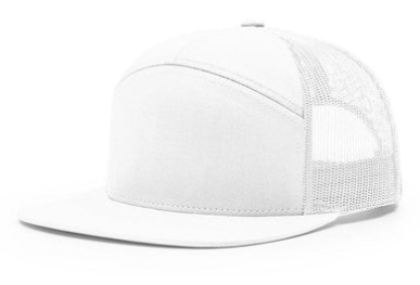 7‑Panel Flat‑Bill Trucker Hats with Engraved Patches for Modern, Brand‑Forward Merch