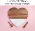 Marble Heart-Shaped Serving Board – Personalized 3‑Piece Gift Set