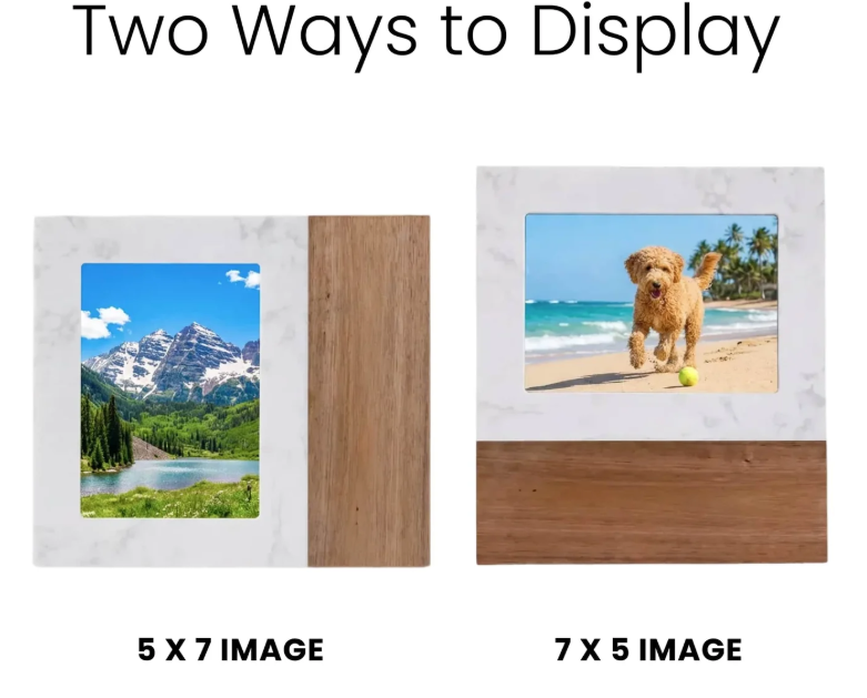 Marble & Wood Picture Frame Stand – Personalized 5x7 Fram