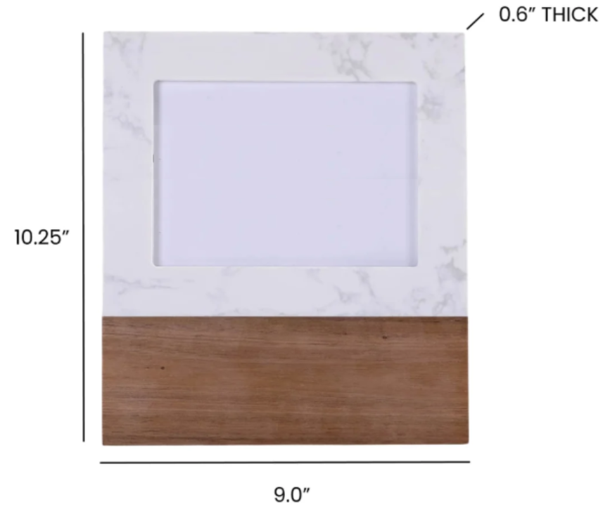 Marble & Wood Picture Frame Stand – Personalized 5x7 Fram