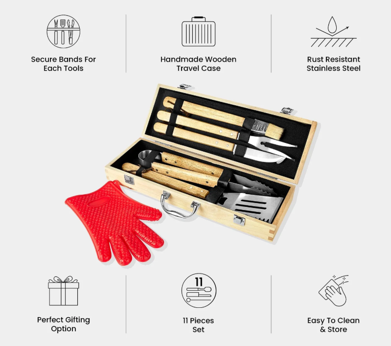 BBQ Grill Set - 11 Piece Set