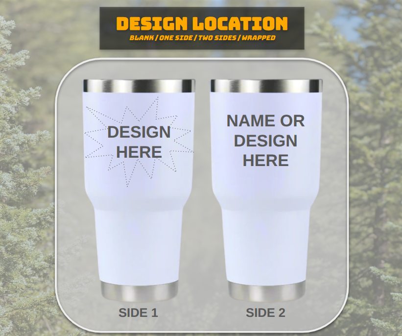 Personalized Laser Engraved 30oz Tumblers, Powder-coated & Stainless Steel