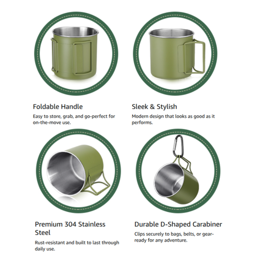 12oz Stainless Steel Camping Mug – Custom Engraved Outdoor Mug