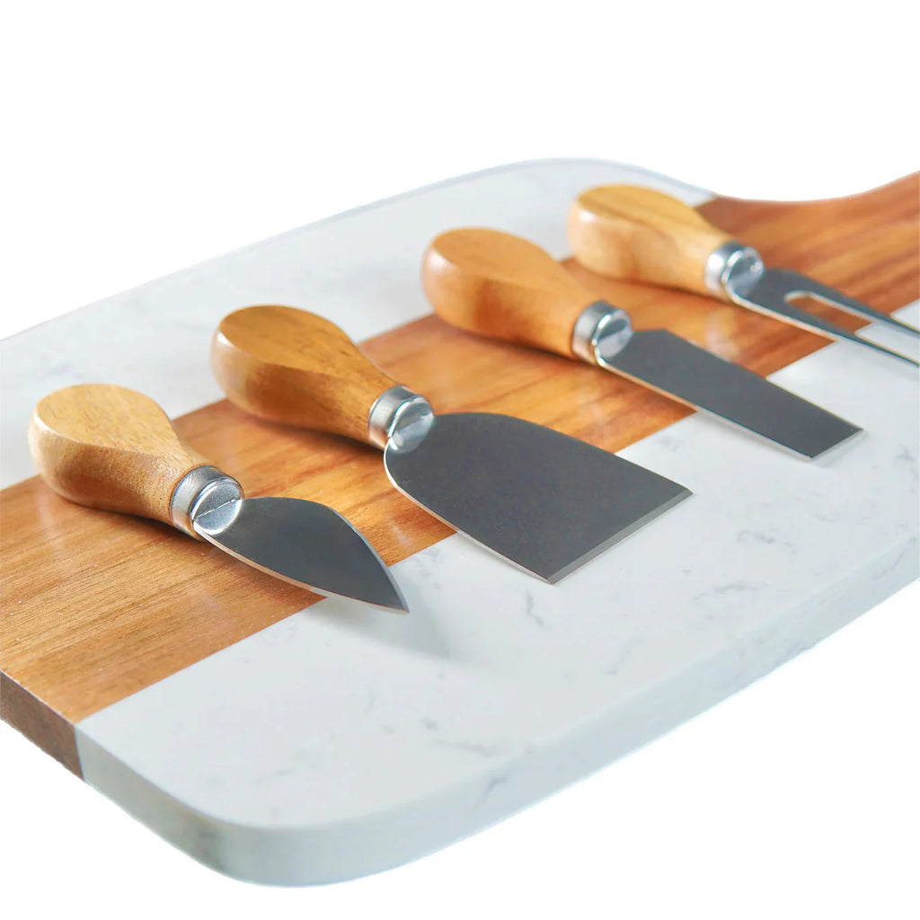 Marble Serving Board – 5‑Piece Personalized Gift Set