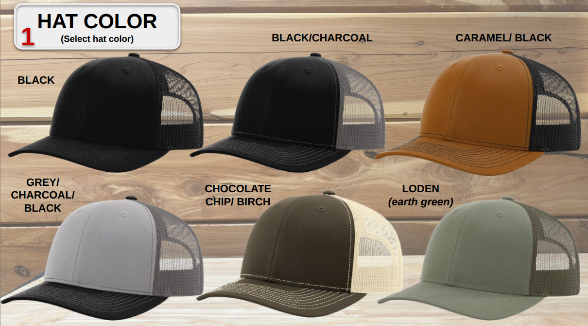 Custom 6 Panel Trucker Hat - Laser Engraved Patch