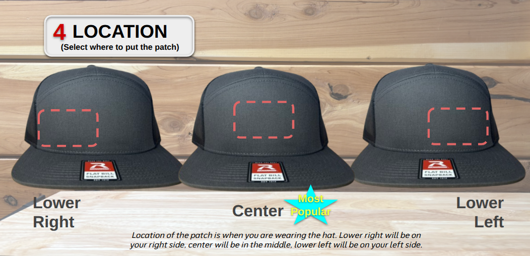 Custom 7 Panel Trucker Hat - Laser Engraved Patch